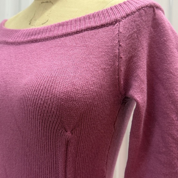 Off Shoulder Pink Knit Dress - Picture 3 of 6